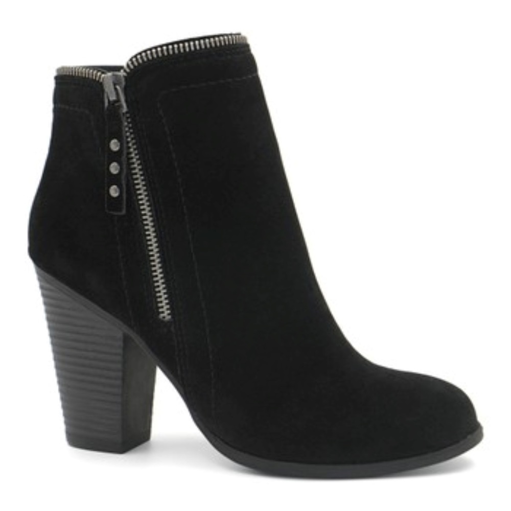 Black suede bootie boots